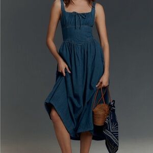 NWOT Reformation Balia Denim Midi Dress